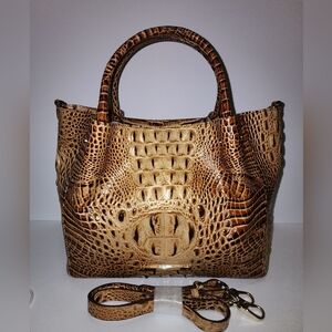 Brahmin Small Mallory In Toasted Almond Satchel